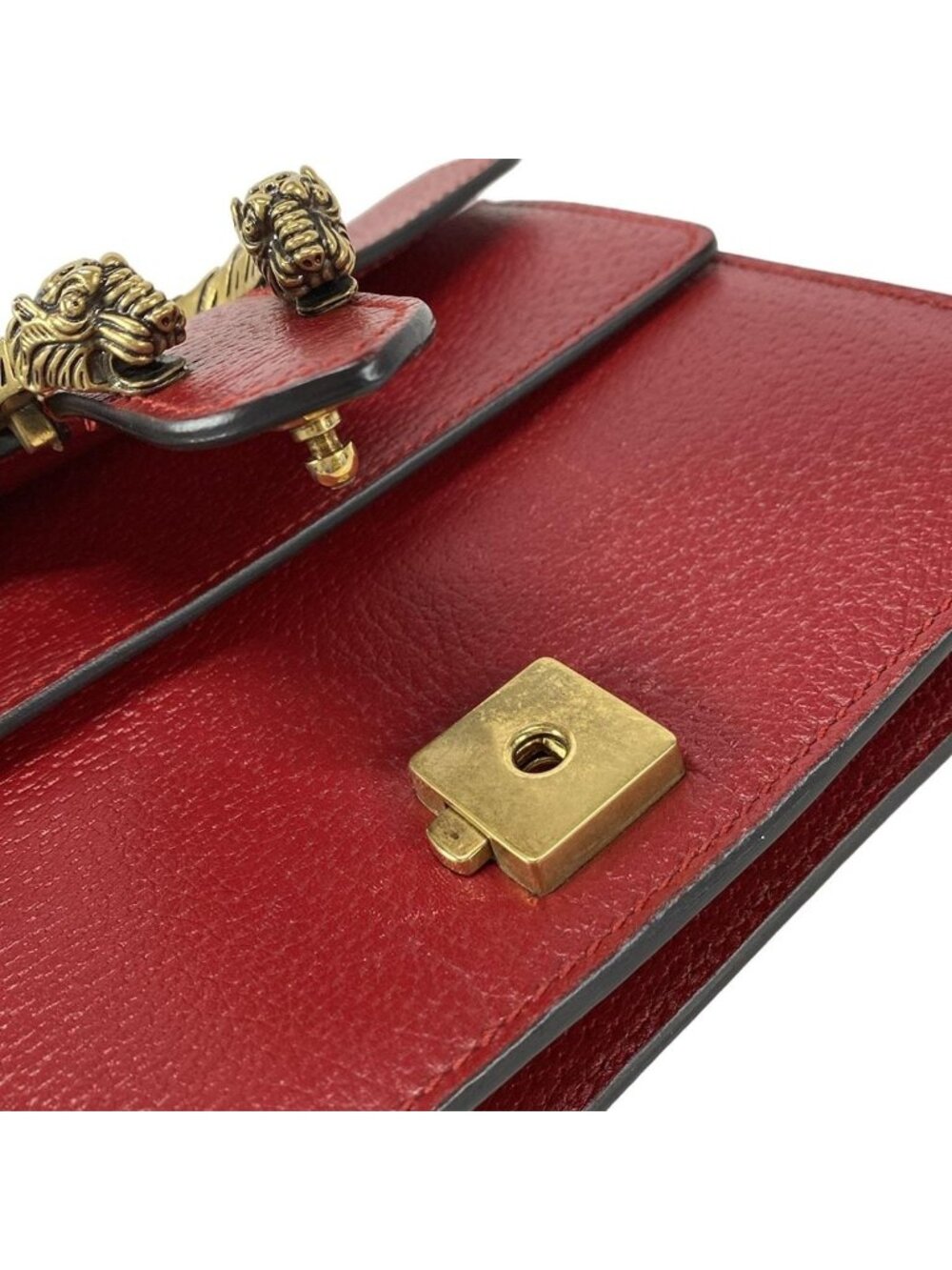 Gucci Shoulder Bag Dionysus Red Navy Chain Leather - Picture 11 of 15